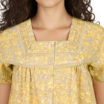 JSS 13001 - Printed Poly-Viscose Nighty for Women – Square Neck, Half Sleeves - Image 6