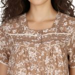 JSS 13002 - Printed Poly-Viscose Nighty for Women – Square Neck, Half Sleeves - Image 6