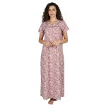 JSS 13002 - Printed Poly-Viscose Nighty for Women – Square Neck, Half Sleeves - Image 15