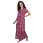JSS 13003 - Printed Poly-Viscose Nighty for Women – Square Neck, Half Sleeves - Image 17
