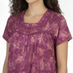 JSS 13003 - Printed Poly-Viscose Nighty for Women – Square Neck, Half Sleeves - Image 19
