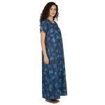 JSS 13003 - Printed Poly-Viscose Nighty for Women – Square Neck, Half Sleeves - Image 3
