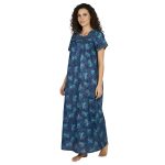 JSS 13003 - Printed Poly-Viscose Nighty for Women – Square Neck, Half Sleeves - Image 4