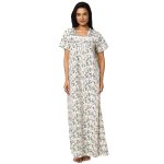 JSS 12013-Printed Poly Viscose Square Neck Half Sleeved Nighty - Image 12