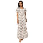 JSS 12013-Printed Poly Viscose Square Neck Half Sleeved Nighty - Image 6