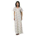 JSS 12013-Printed Poly Viscose Square Neck Half Sleeved Nighty - Image 2