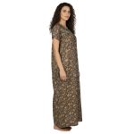 SCH460913 - Printed Poly-Viscose Nighty for Women – Square Neck, Half Sleeves - Image 3
