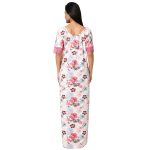 SCK 420105-Printed Cotton Knit Nighty U-Neck Half Sleeves - Image 5