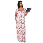 SCK 420105-Printed Cotton Knit Nighty U-Neck Half Sleeves - Image 7