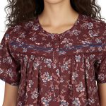 SCR460856 - Printed Poly-Viscose Nighty for Women – Round Neck, Half Sleeves - Image 6