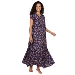 SCR460856 - Printed Poly-Viscose Nighty for Women – Round Neck, Half Sleeves - Image 11