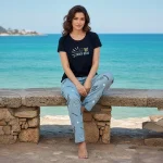 SCOPJ-27002 - Lucky Bear Navy Printed Cotton Knit Nightsuit Set