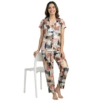 JRB2020 - Abstract Elegance Satin Nightsuit Set
