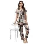 JRB2022 - Modern Mosaic Satin Nightsuit Set