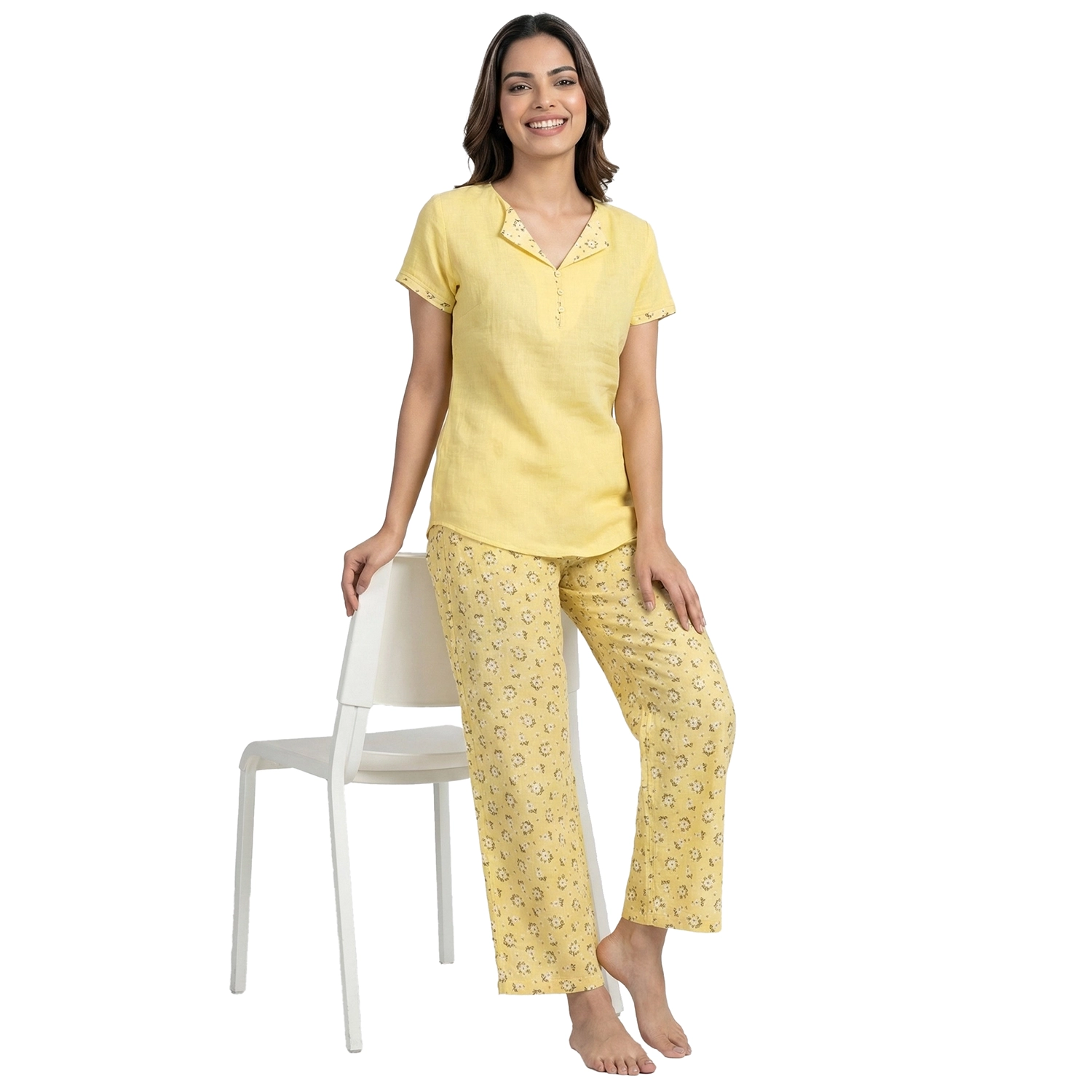 SCH10818-YW (5) SCH10818 - Premium Cotton Night Suit for Women - Image 1