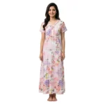 SCR203-Printed Rayon Nighty Soft & Comfortable Sleepwear