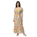 SCR207-Printed Rayon Nighty Soft & Comfortable Sleepwear