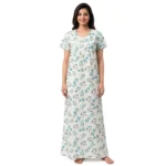 SCH470009-Printed Chikan Cotton Nighty Soft & Comfortable Sleepwear