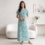 JMF-2280-Poly Viscose Printed Full Length Nighty Soft & Breathable
