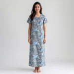 JSS-14073-Poly Viscose Printed Full Length Nighty Soft & Breathable