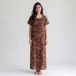 JSS-14083-Poly Viscose Printed Full Length Nighty Soft & Breathable