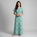 JSS-14099-Poly Viscose Floral Printed Full Length Nighty Soft & Breathable