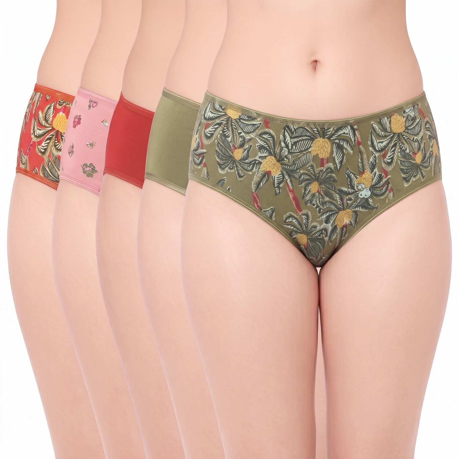 7547 combo 7547 – Cotton Hipster Premium Panties Set Of 5 Stretchable Fabric - Image 1